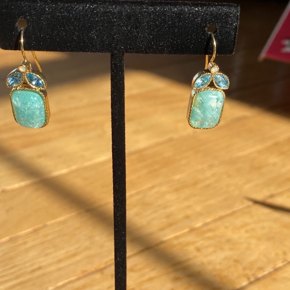 Faux opal earrings